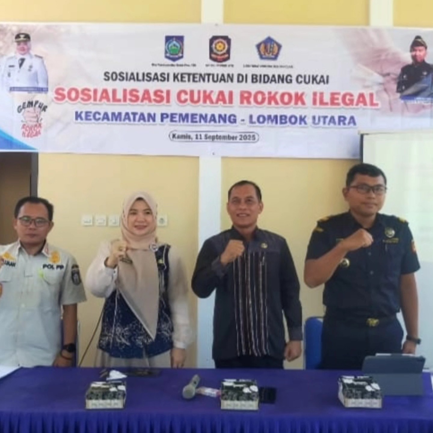 Biro Perekonomian Gelar Sosialisasi Rokok Ilegal di Pemenang, Warga Tekankan Pentingnya Penegakan Hukum