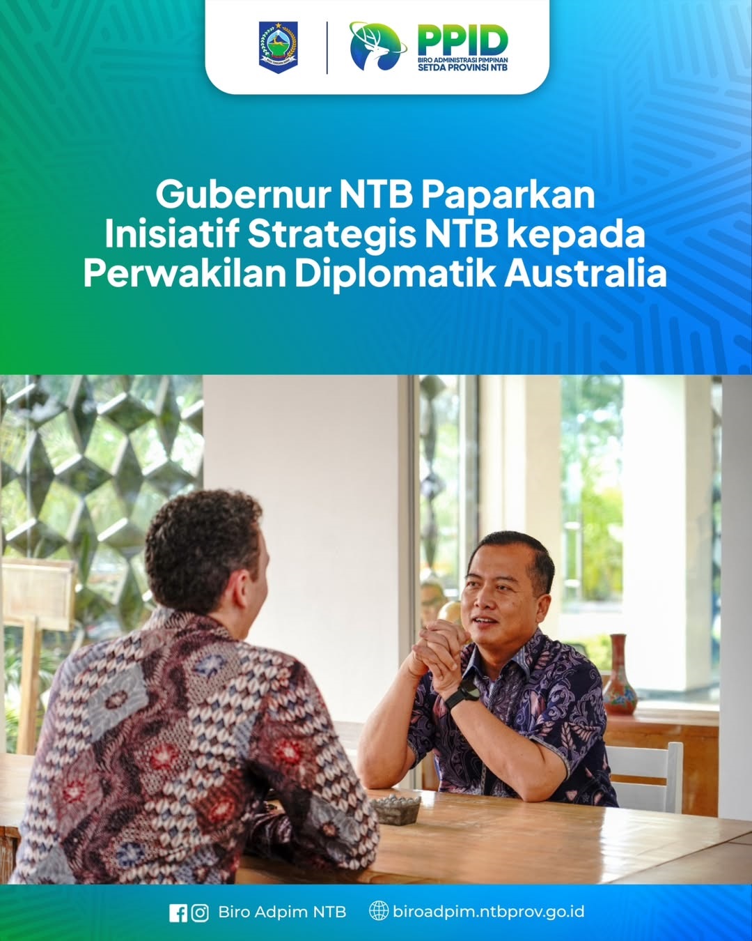 Gubernur NTB Paparkan Inisiatif Strategis NTB Kepada Perwakilan Diplomatik Australia