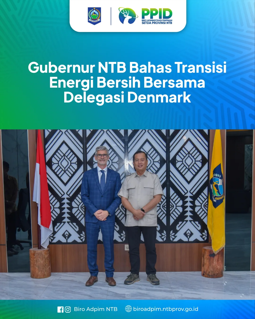 Gubernur NTB Bahas Transisi Energi Bersih Bersama Delegasi Denmark