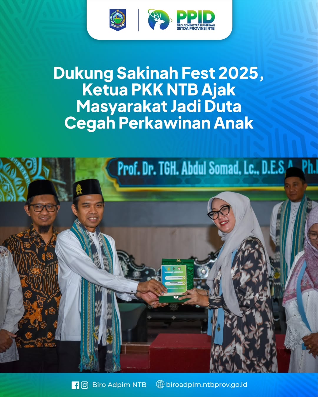 Dukung Sakinah Fest 2025, Ketua PKK NTB Ajak Masyarakat Jadi Duta Cegah Perkawinan Anak