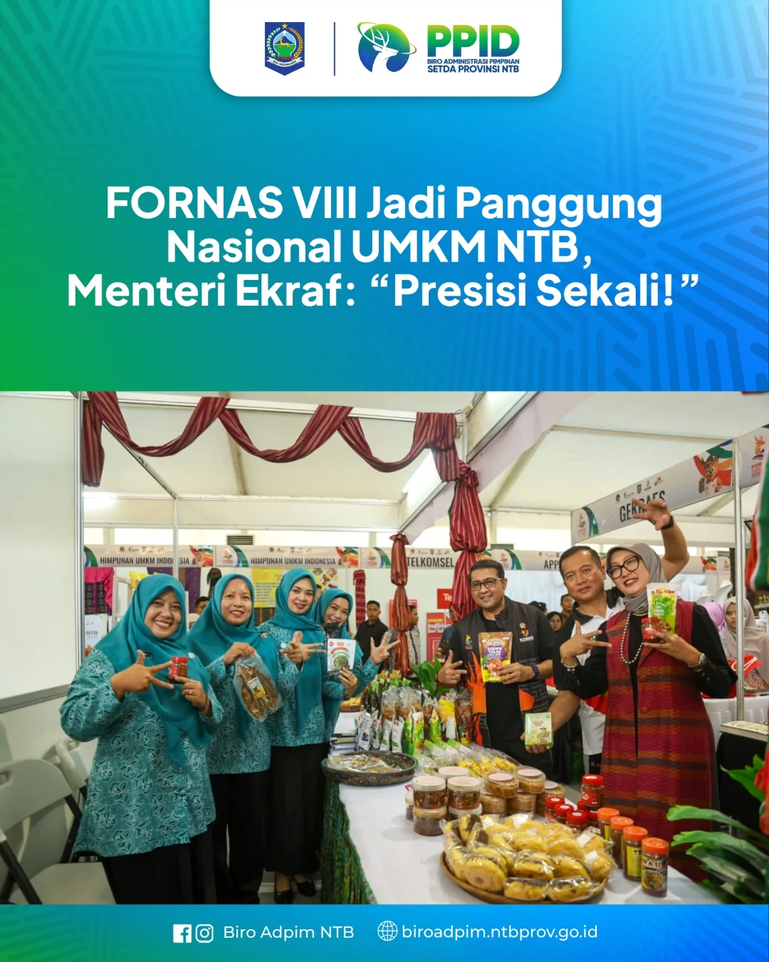 Fornas VIII Jadi Panggung Nasional UMKM NTB, Menparekraf : "Presisi Sekali"