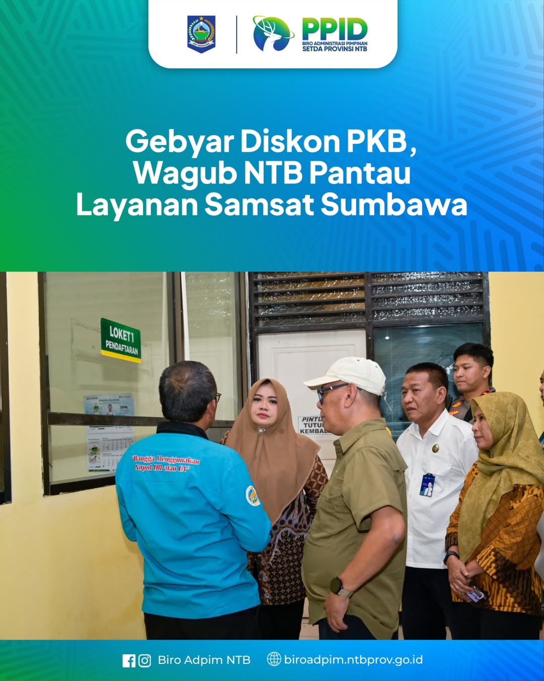 Gebyar Diskon PKB, Wagub NTB Pantau Layanan Samsat Sumbawa