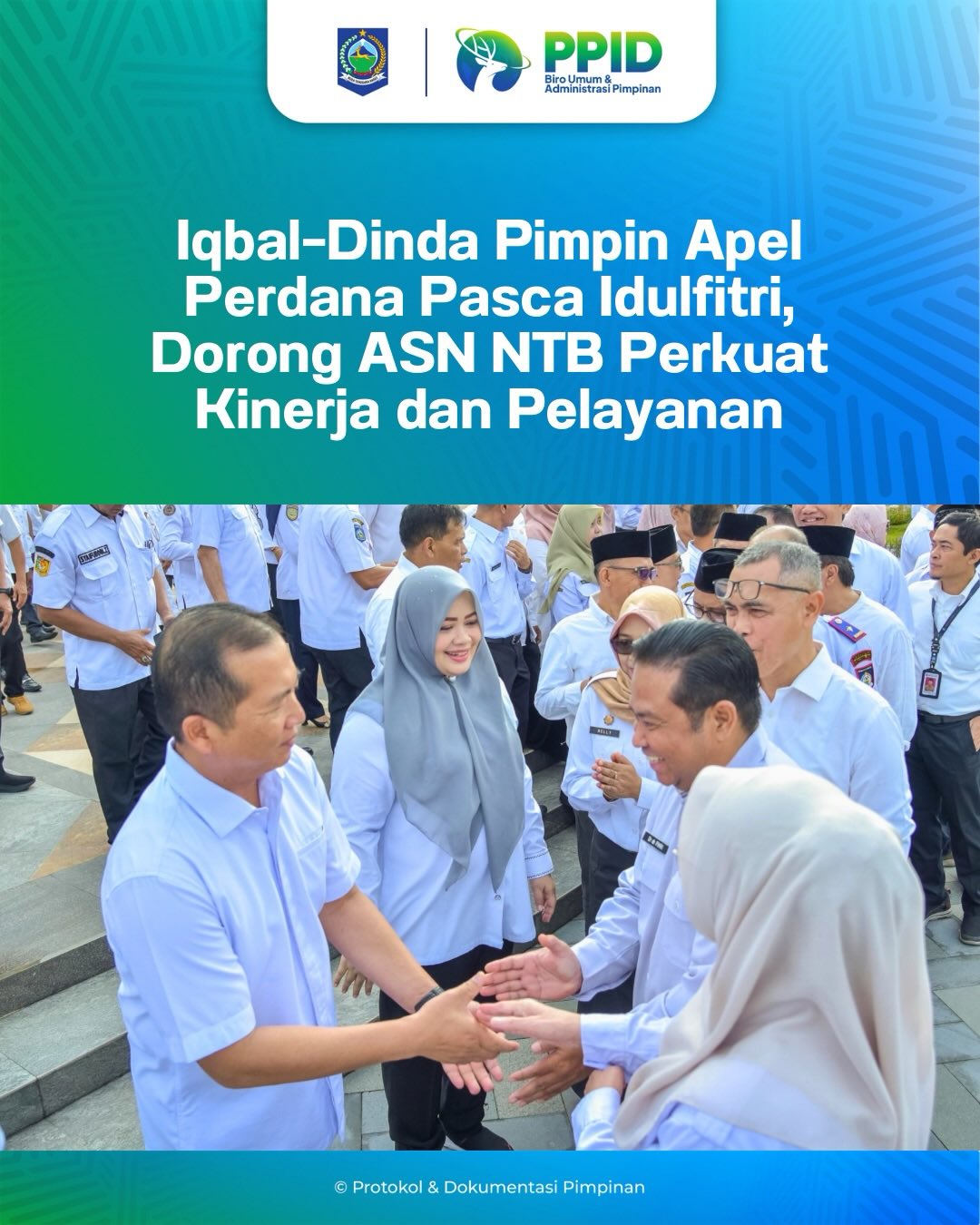 Iqbal-Dinda Pimpin Apel Perdana Pasca Idulfitri, Dorong ASN NTB Perkuat Kinerja dan Pelayanan