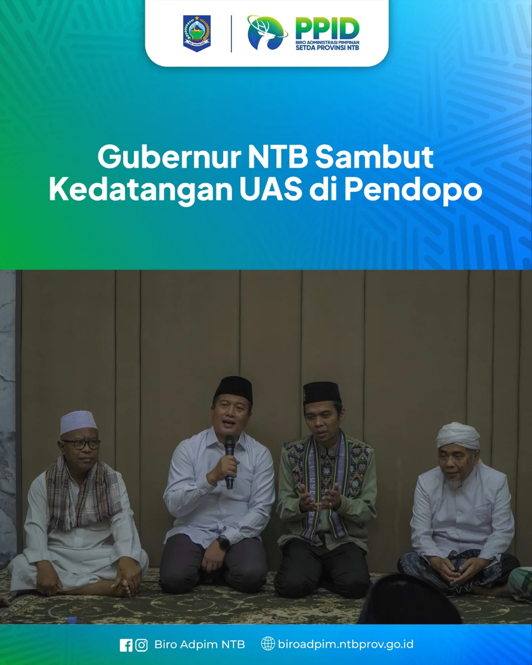 Gubernur NTB Sambut Kedatangan UAS di Pendopo