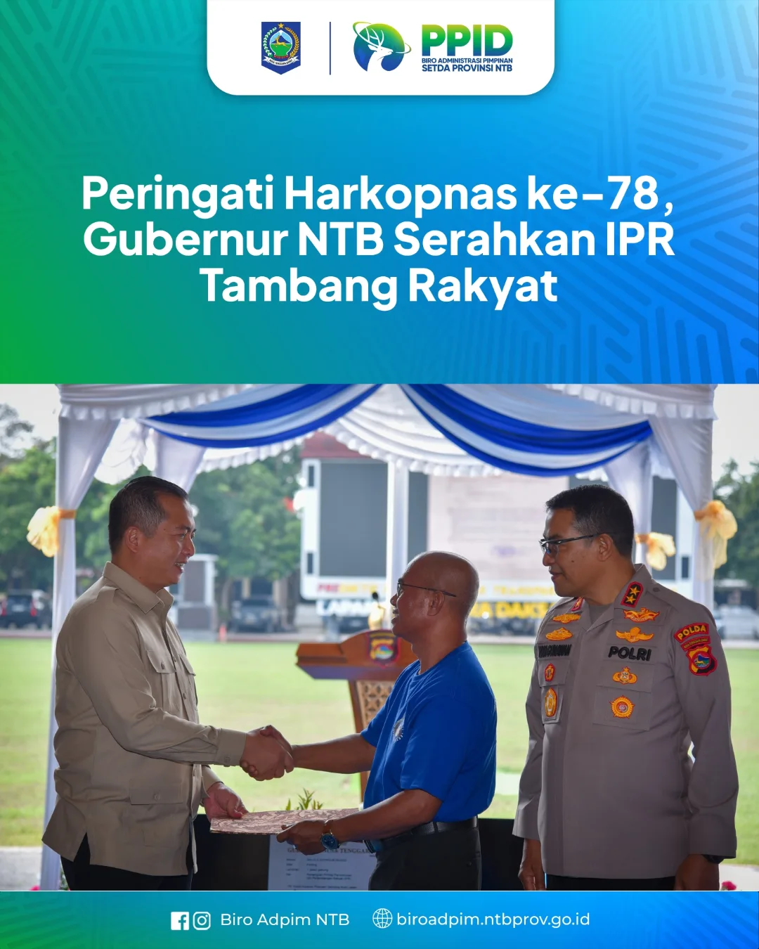 Peringati Harkopnas ke-78. Gubernur NTB Serahkan IPR Tambang Rakyat