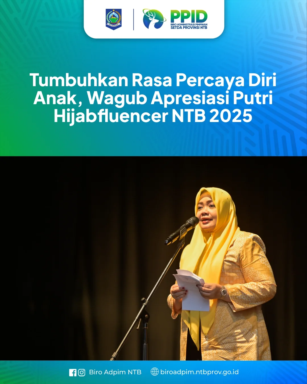 Tumbuhkan Rasa Percaya Diri Anak, Wagub Apresiasi Putri Hijabfluencer NTB 2025