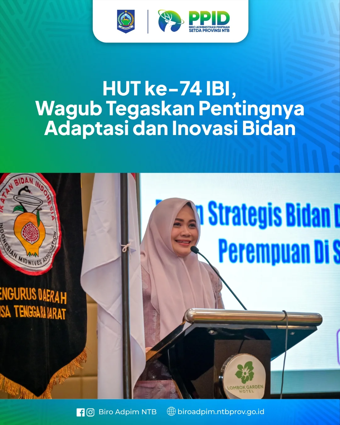 HUT ke-74 IBI. Wagub Tegaskan Pentingnya Adaptasi dan Inovasi Bidan