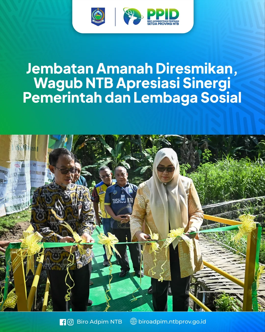 Jembatan Amanah DIresmikan, Wagub NTB Apresiasi Sinergi Pemerintah dan Lembaga Sosial