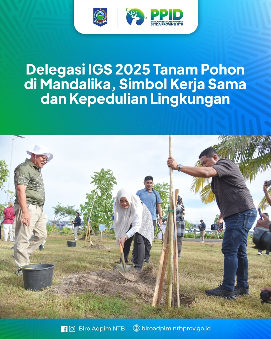 Delegasi IGS 2025 Tanam Pohon di Mandalika, Simbul Kerja Sama dan Kepedulian Lingkungan