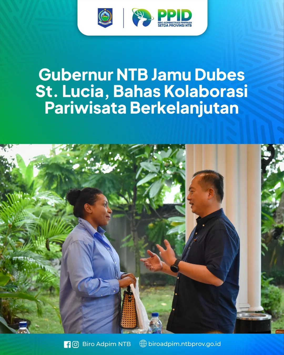 Gubernur NTB Jamu Dubes St. Lucia, Bahas Kalaborasi Pariwisata Berkelanjutan