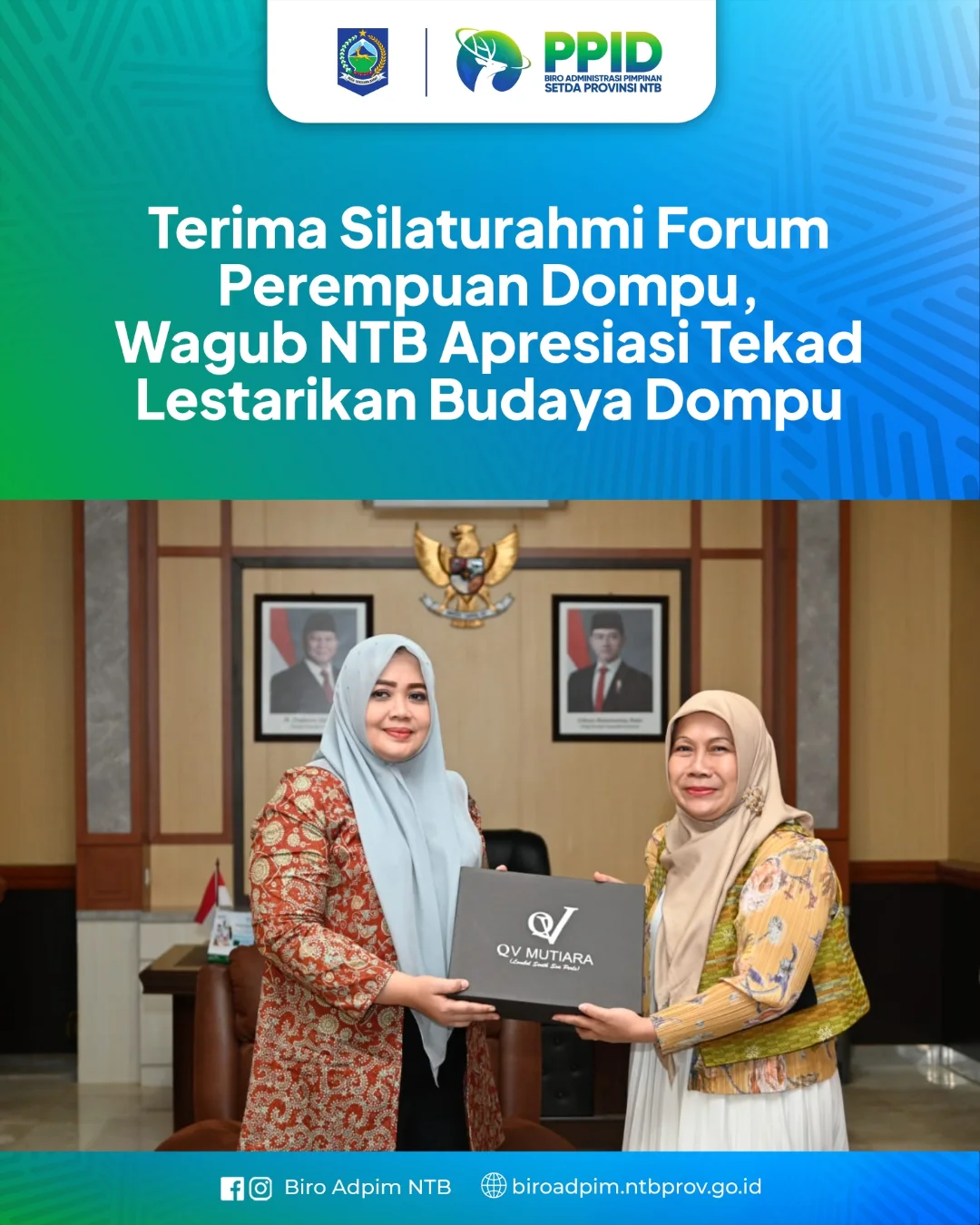 Terima Silaturahmi Forum Perempuan Dompu, Wagub NTB Apresiasi Tekad Lestarikan Budaya Dompu