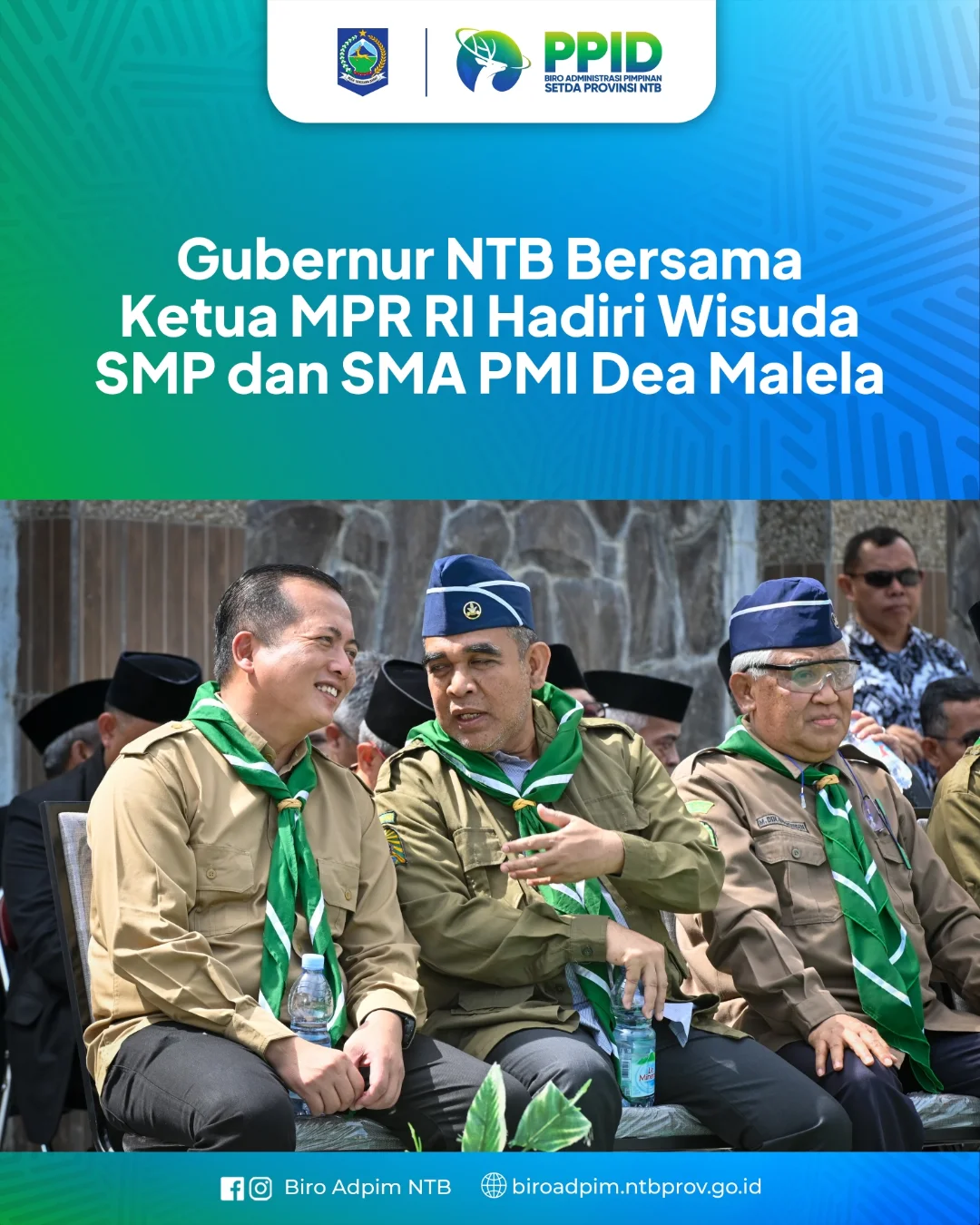 Gubernur NTB Bersama Ketua MPR RI Hadiri Wisuda SMP dan SMA PMI Dea Malela