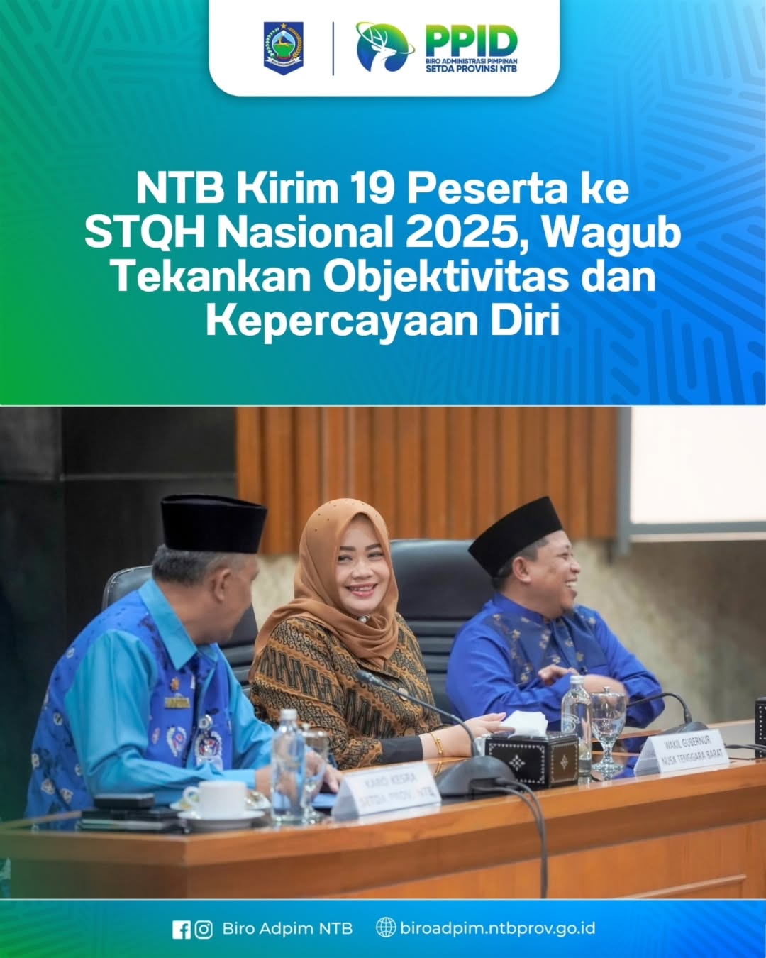 NTB Kirim 19 Peserta STQH Nasional 2025, Wagub Tekankan Objektivitas dan Kepercayaan Diri