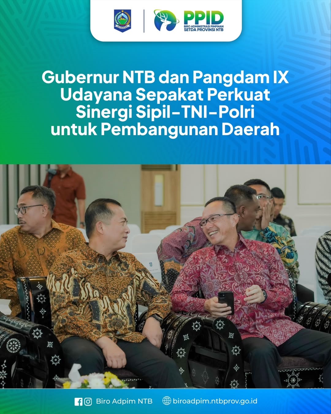 Gubernur NTB dan Pangdam IX Udayana Sepakat Perkuat Sinergi SIpil-TNI-Polri untuk Pembangunan Daerah