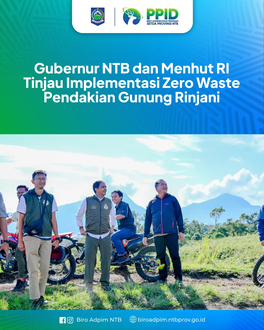 Gubernur NTB dan Menhut RI Tinjau Implementasi Zero Waste Pendakian Gunung Rinjani