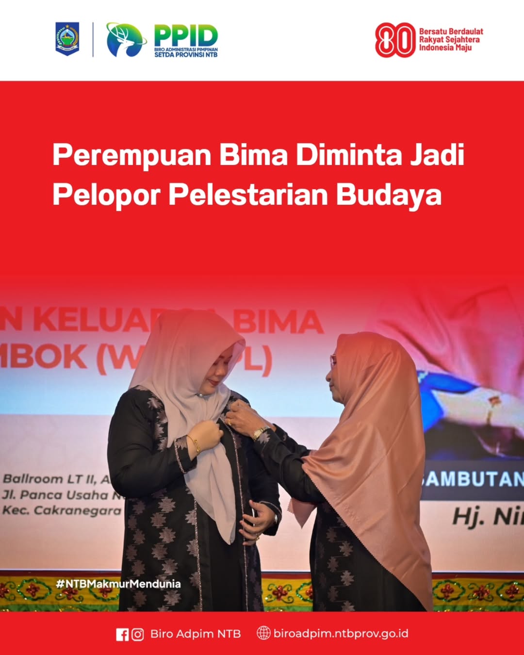 Perempuan Bima Diminta Jadi Pelopor Pelestarian Budaya