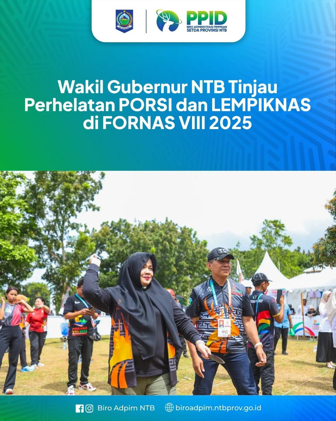 Wakil Gubernur NTB Tinjau Perhelatan PORSI dan LEMPIKNAS di FORNAS VIII 2025