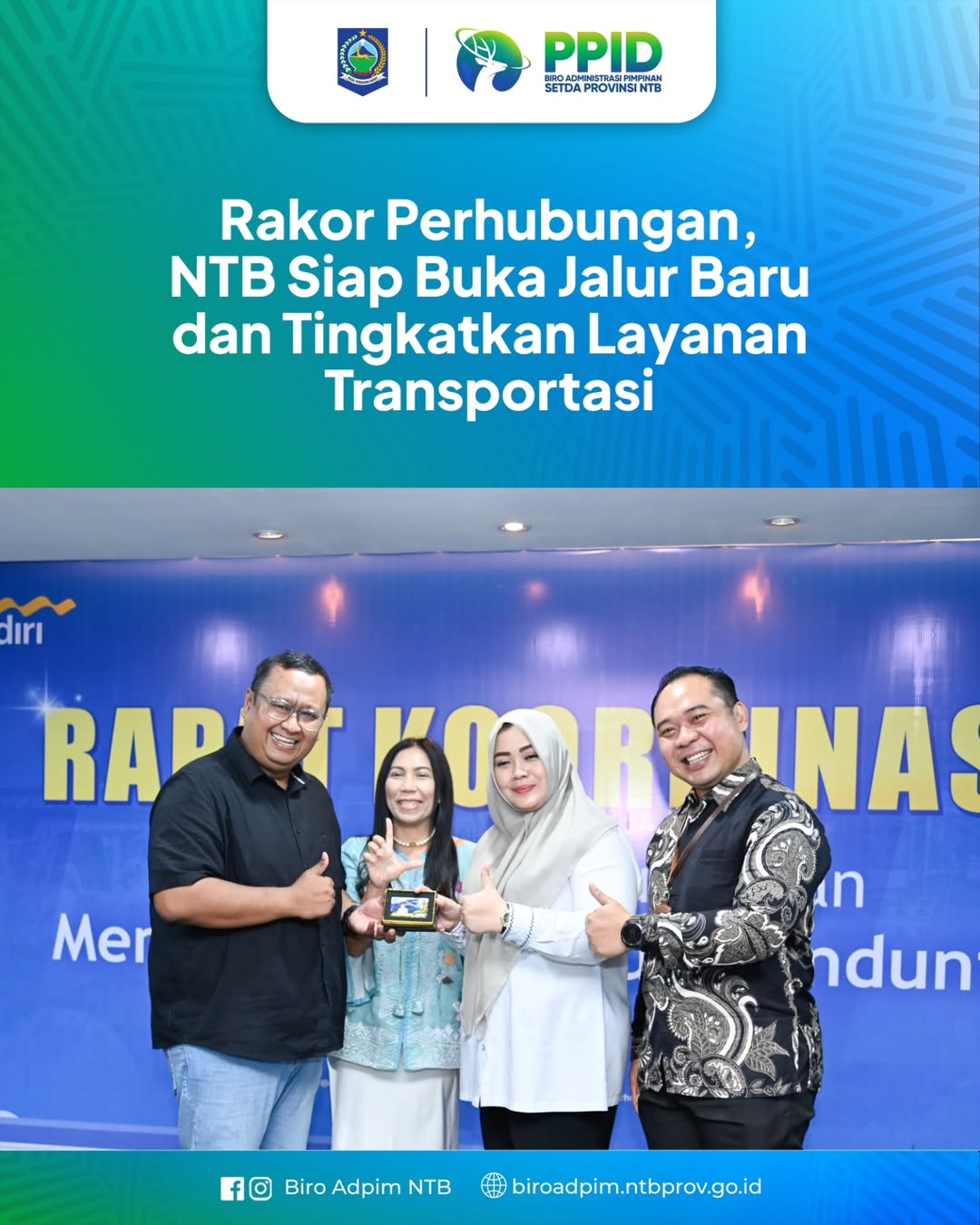 Rakor Perhubungan, NTB Siap Buka Jalur Baru dan TIngkatkan Layanan Transportasi