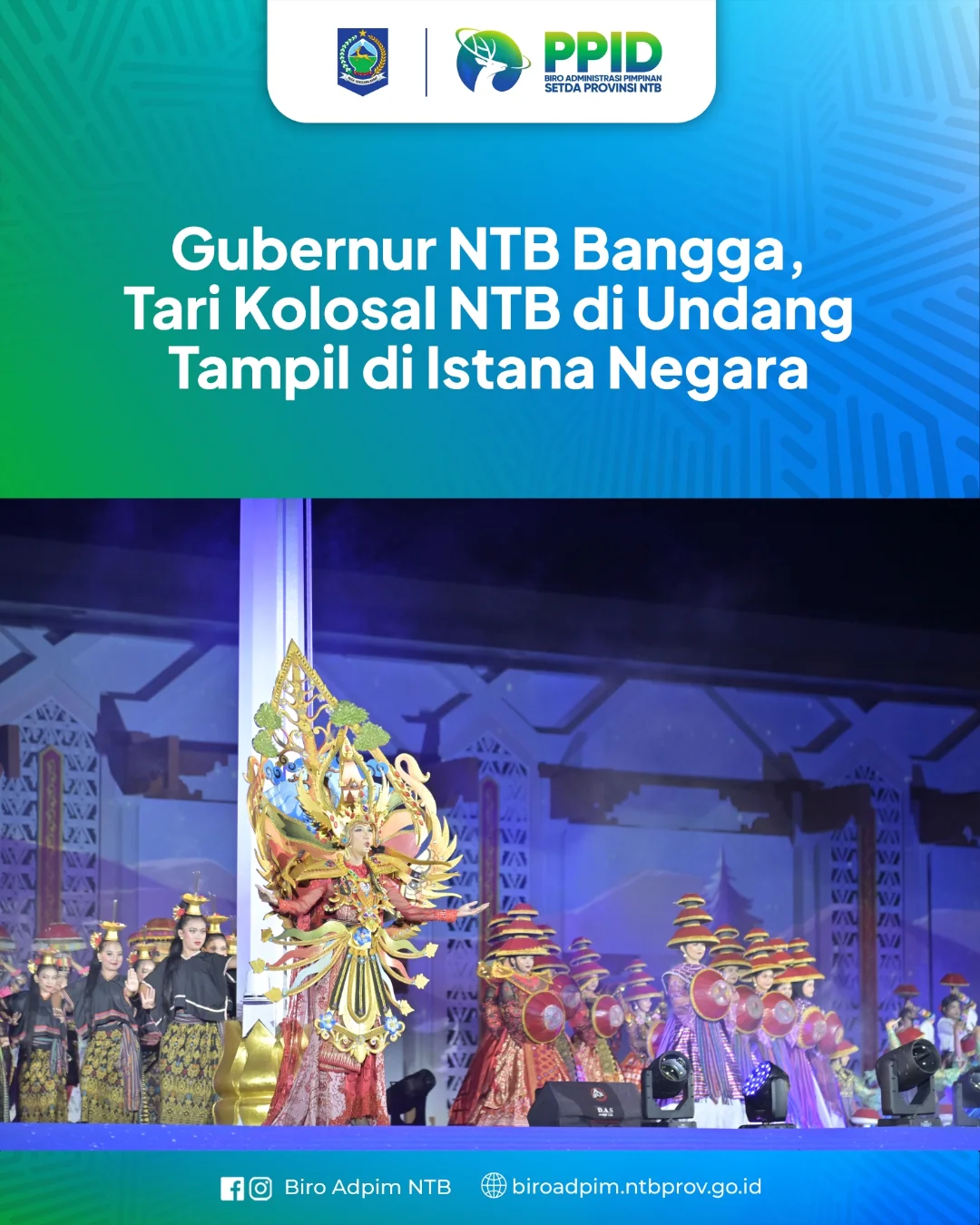 Gubernur NTB Bangga, Tari Kolosal NTB di Undang Tampil di Istana Negara