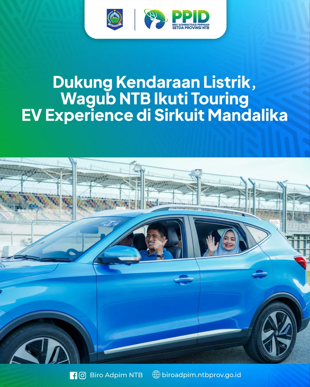 Dukung Kendaraan Listrik, Wagub NTB ikuti Touring EV Experience di Sirkuit Mandalika