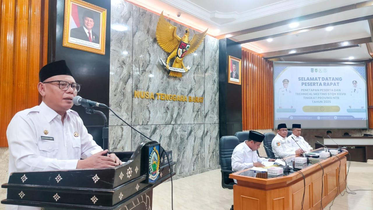Asisten I Setda NTB Berikan Arahan pada Technical Meeting STQH XXVIII Tingkat Provinsi NTB Tahun 2025