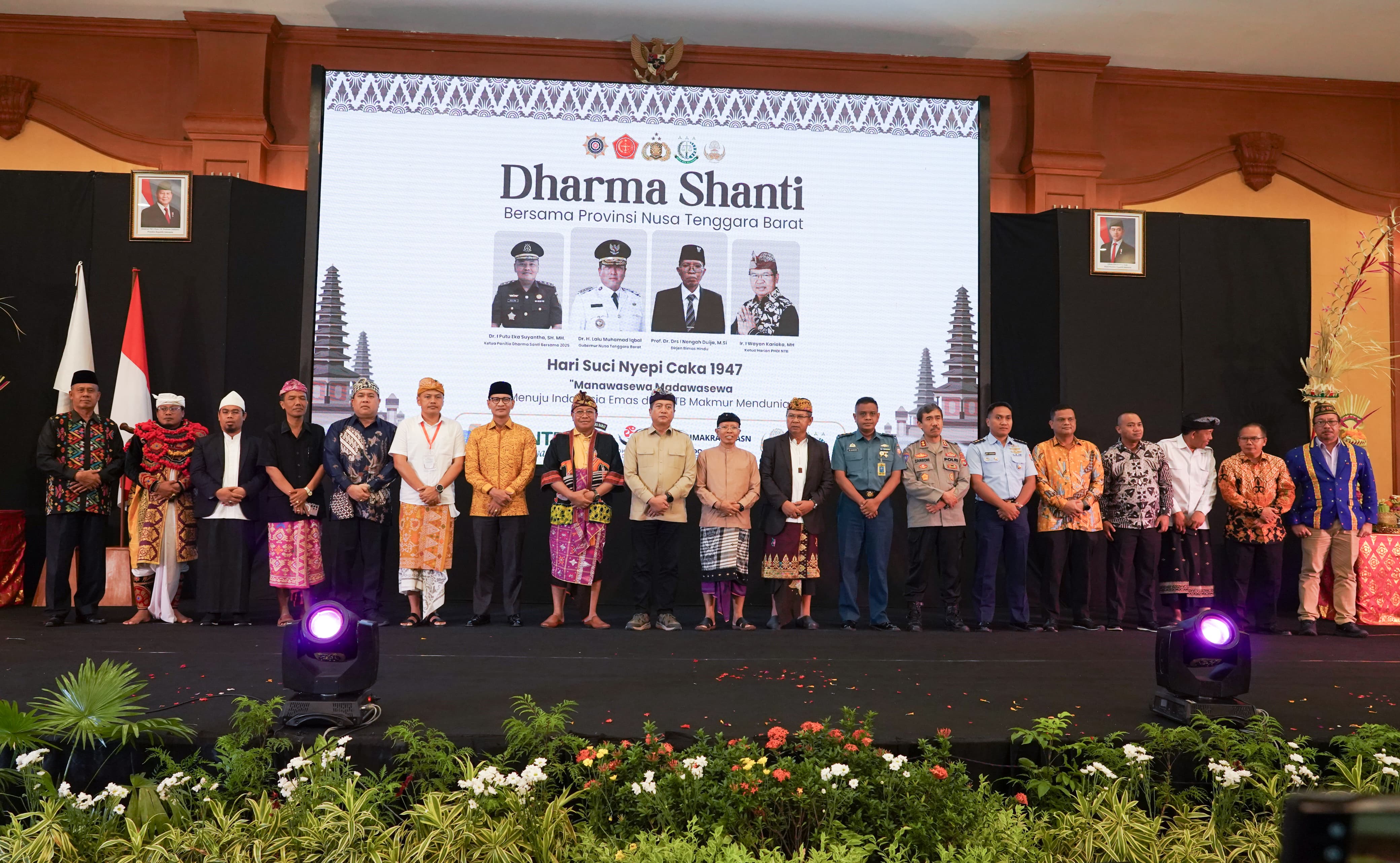 Gubernur dan Sekda NTB Hadiri Dharma Santhi Hari Suci Nyepi Caka 1947