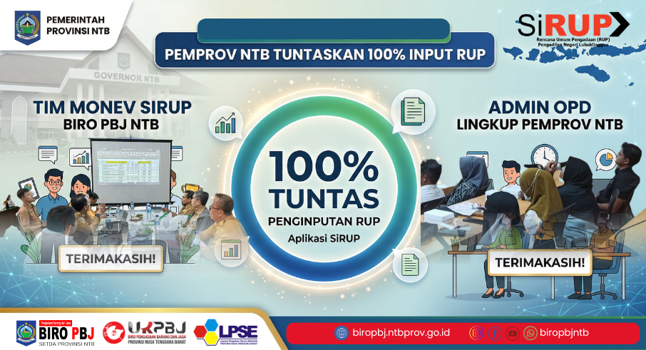 Pemprov NTB Tuntaskan 100% Input RUP di Aplikasi SiRUP