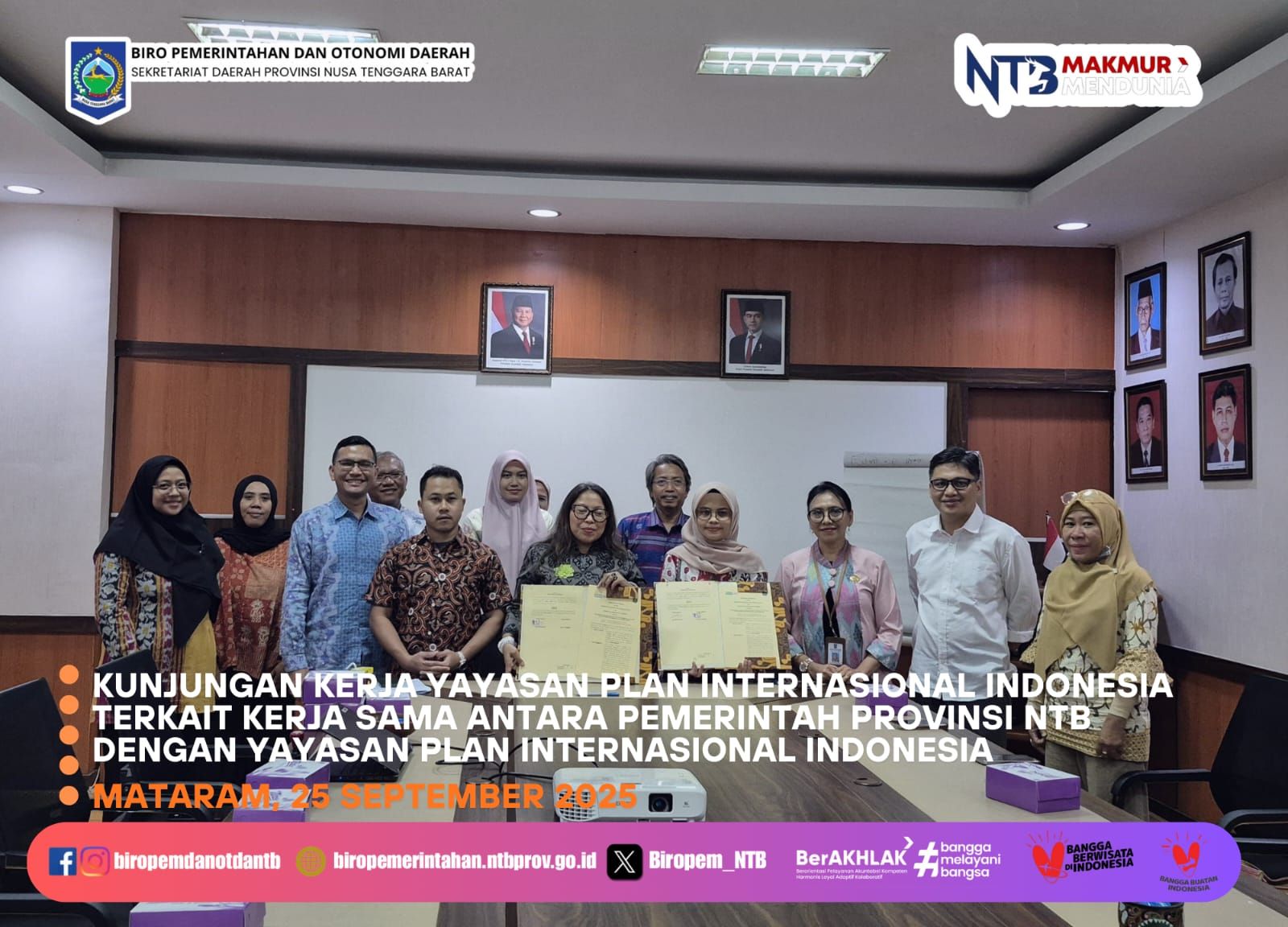 Pemprov NTB menandatangani Kesepakatan Bersama dengan Plan International