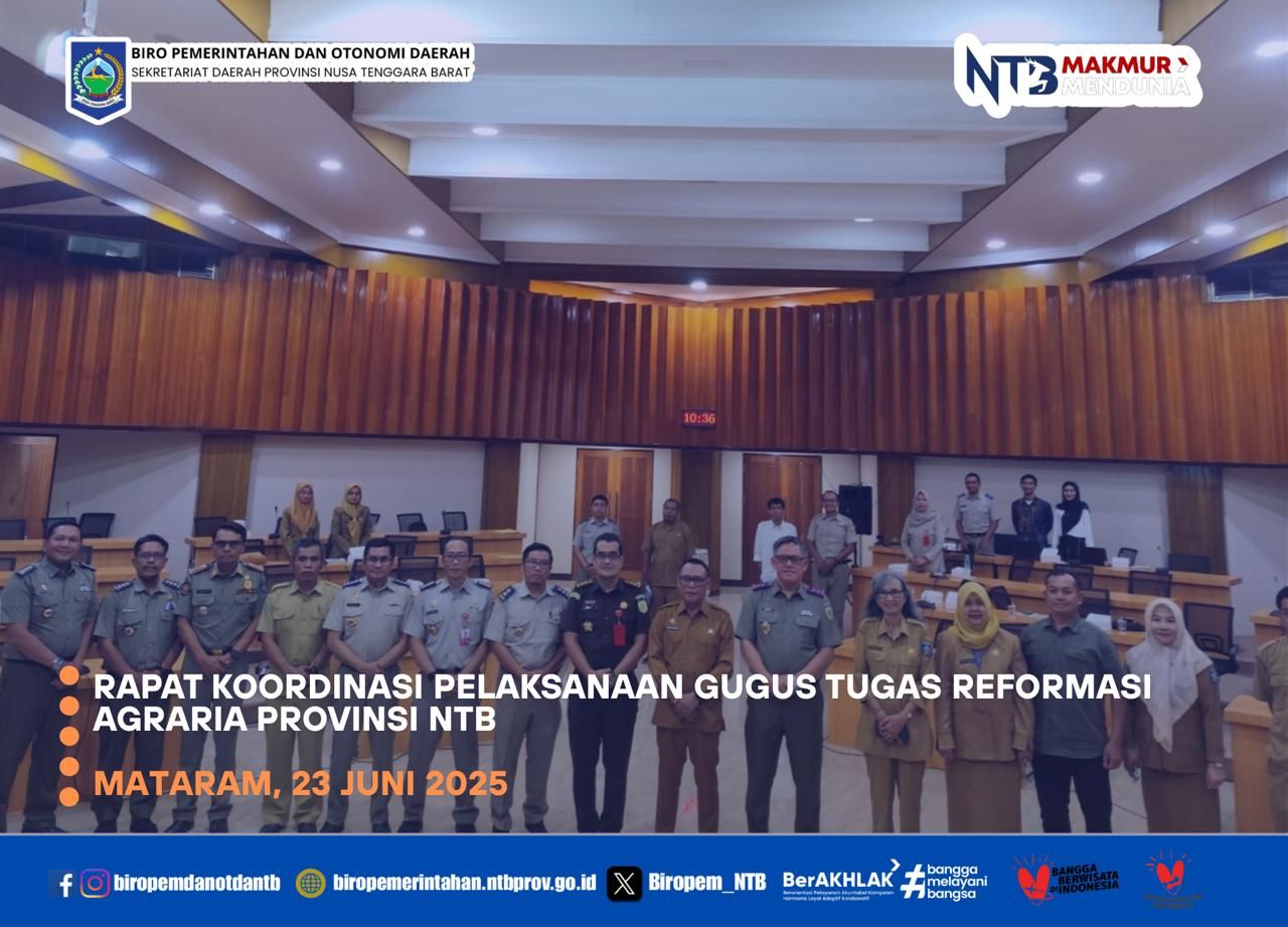 Rakor Gugus Tugas Reforma Agraria Provinsi NTB Tahun 2025
