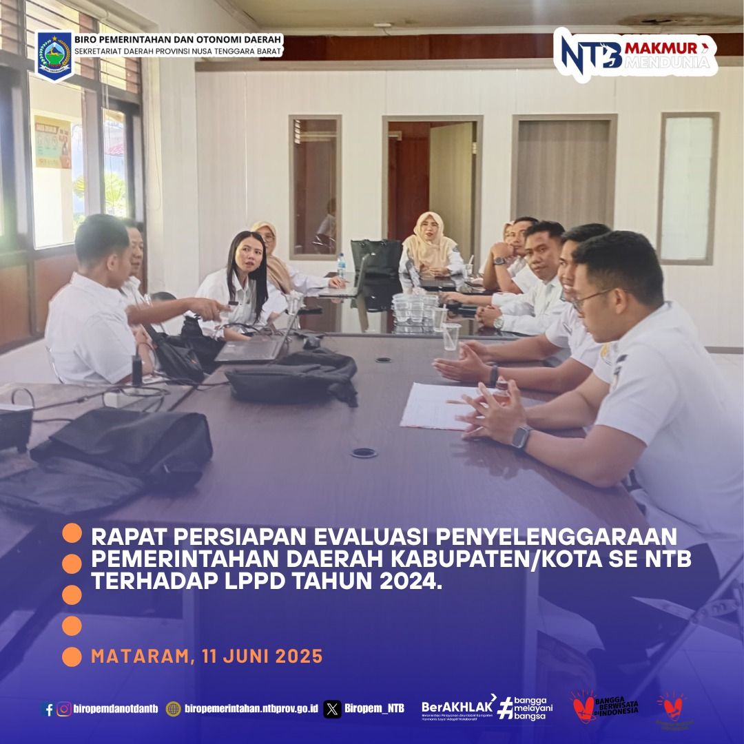 Evaluasi Penyelenggaraan Pemerintahan Daerah Kabupaten/Kota se NTB Tahun 2024