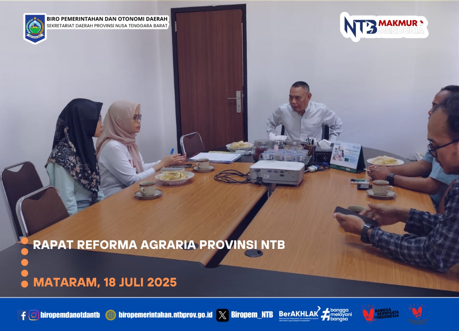 Asisten I Prov. NTB Membahas Penyelenggaraan Reforma Agraria Dengan Tim GTRA Provinsi NTB