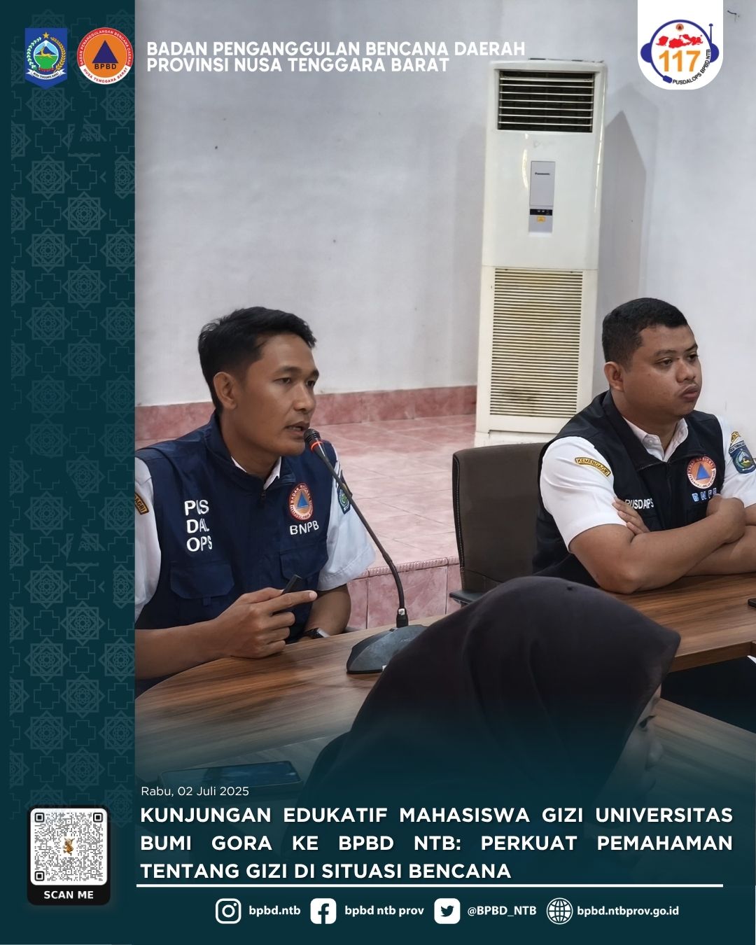 Kunjungan Edukatif Mahasiswa Gizi Universitas Bumi Gora ke BPBD NTB: Perkuat Pemahaman tentang Gizi di Situasi Bencana