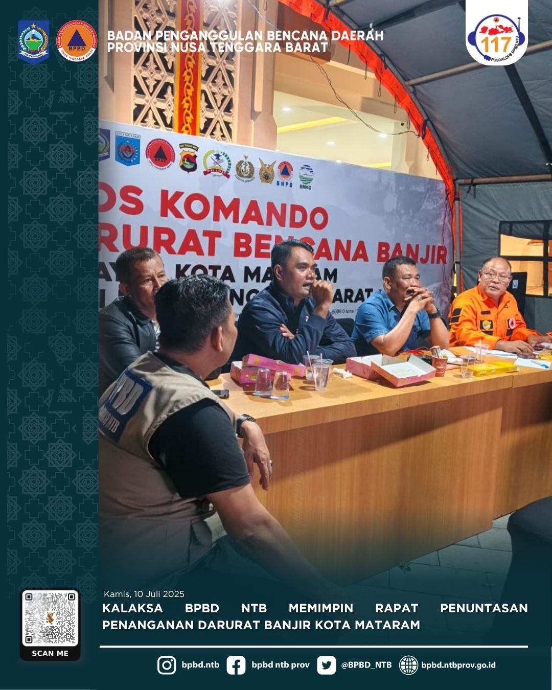 Kalaksa Bpbd Ntb Memimpin Rapat Penuntasan Penanganan Darurat Banjir Kota Mataram