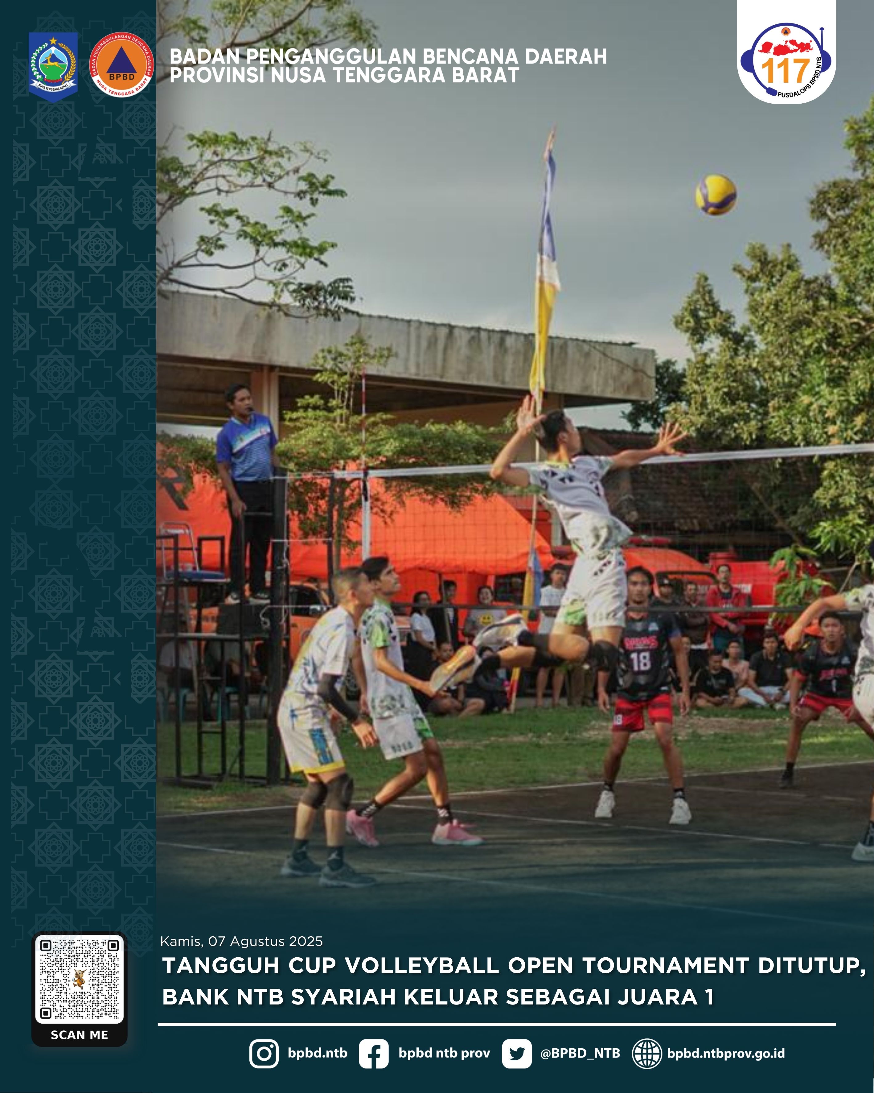 ‎Tangguh Cup Volleyball Open Tournament Ditutup, Bank NTB Syariah Keluar sebagai Juara 1 ‎