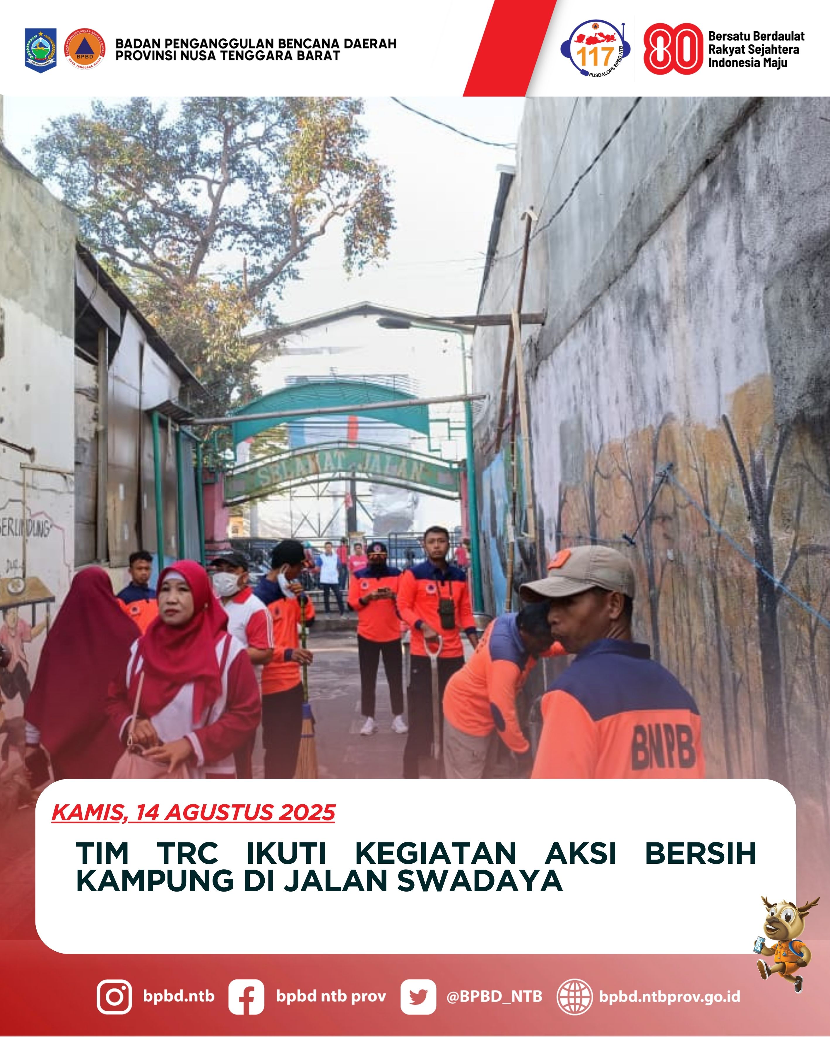 Tim TRC Ikuti Kegiatan Aksi Bersih Kampung di Jalan Swadaya