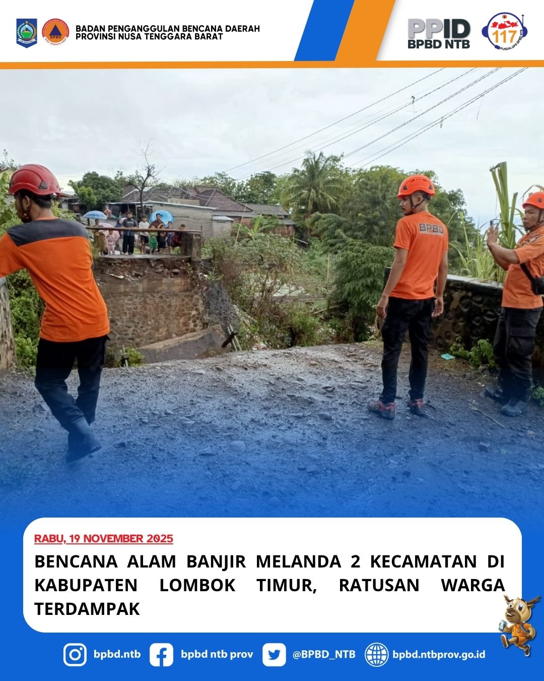 Bencana Alam Banjir Melanda 2 Kecamatan di Kabupaten Lombok Timur, Ratusan Warga Terdampak