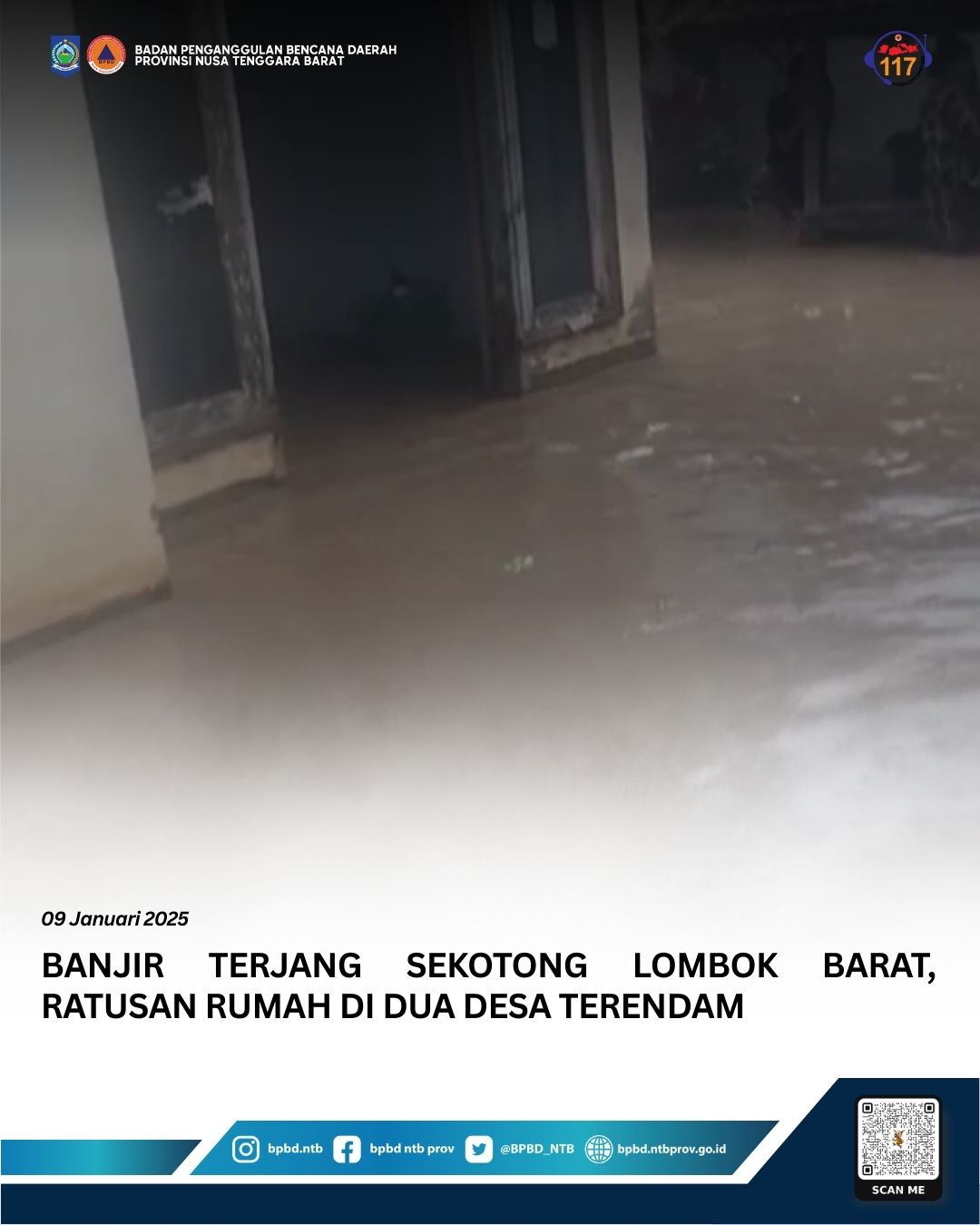 Banjir Terjang Sekotong Lombok Barat, Ratusan Rumah di Dua Desa Terendam