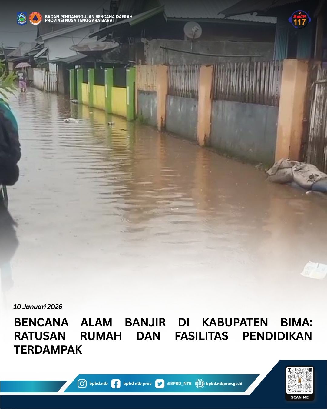 Bencana Alam Banjir di Kabupaten Bima: Ratusan Rumah dan Fasilitas Pendidikan Terdampak