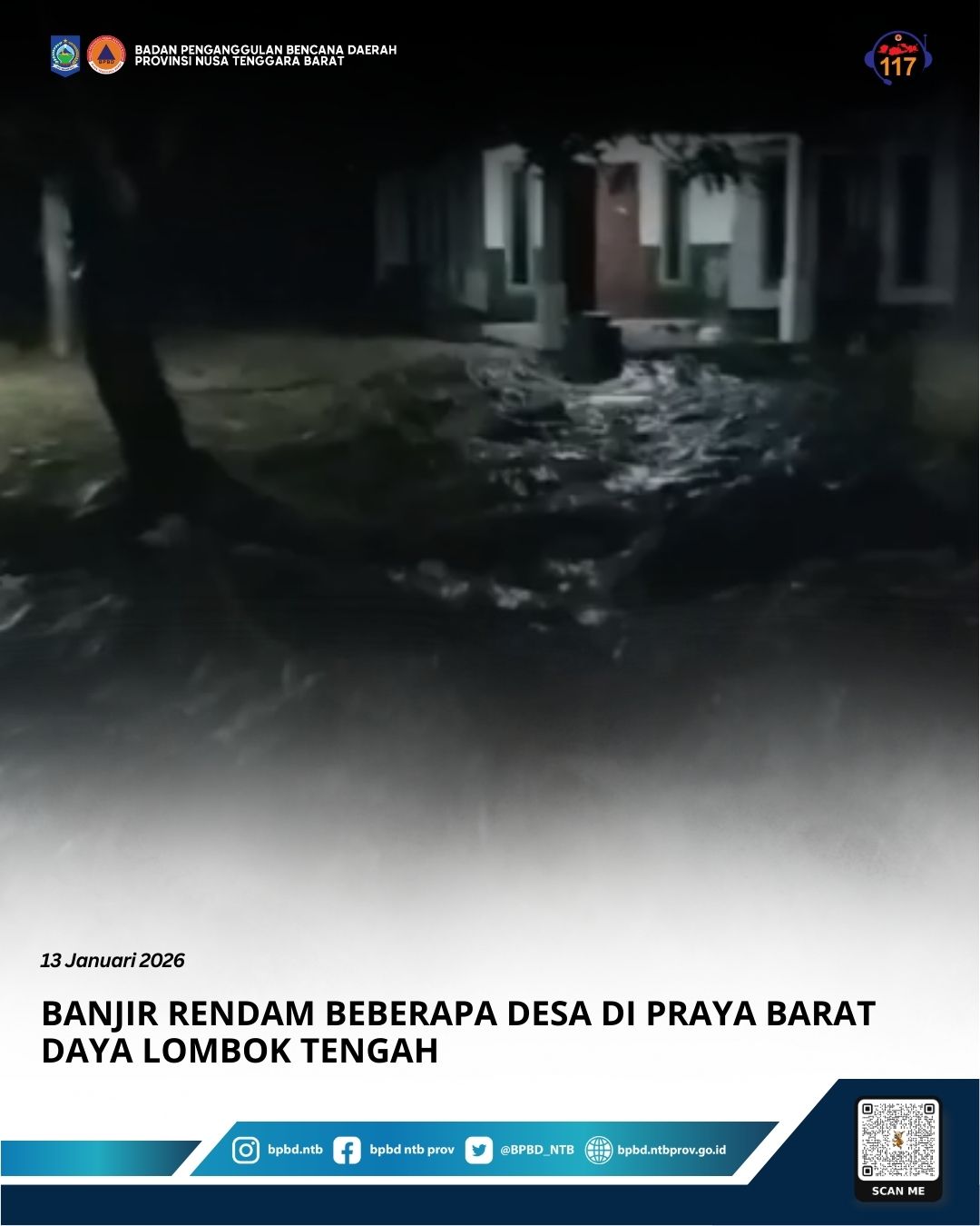 Banjir Rendam Beberapa Desa di Praya Barat Daya Lombok Tengah