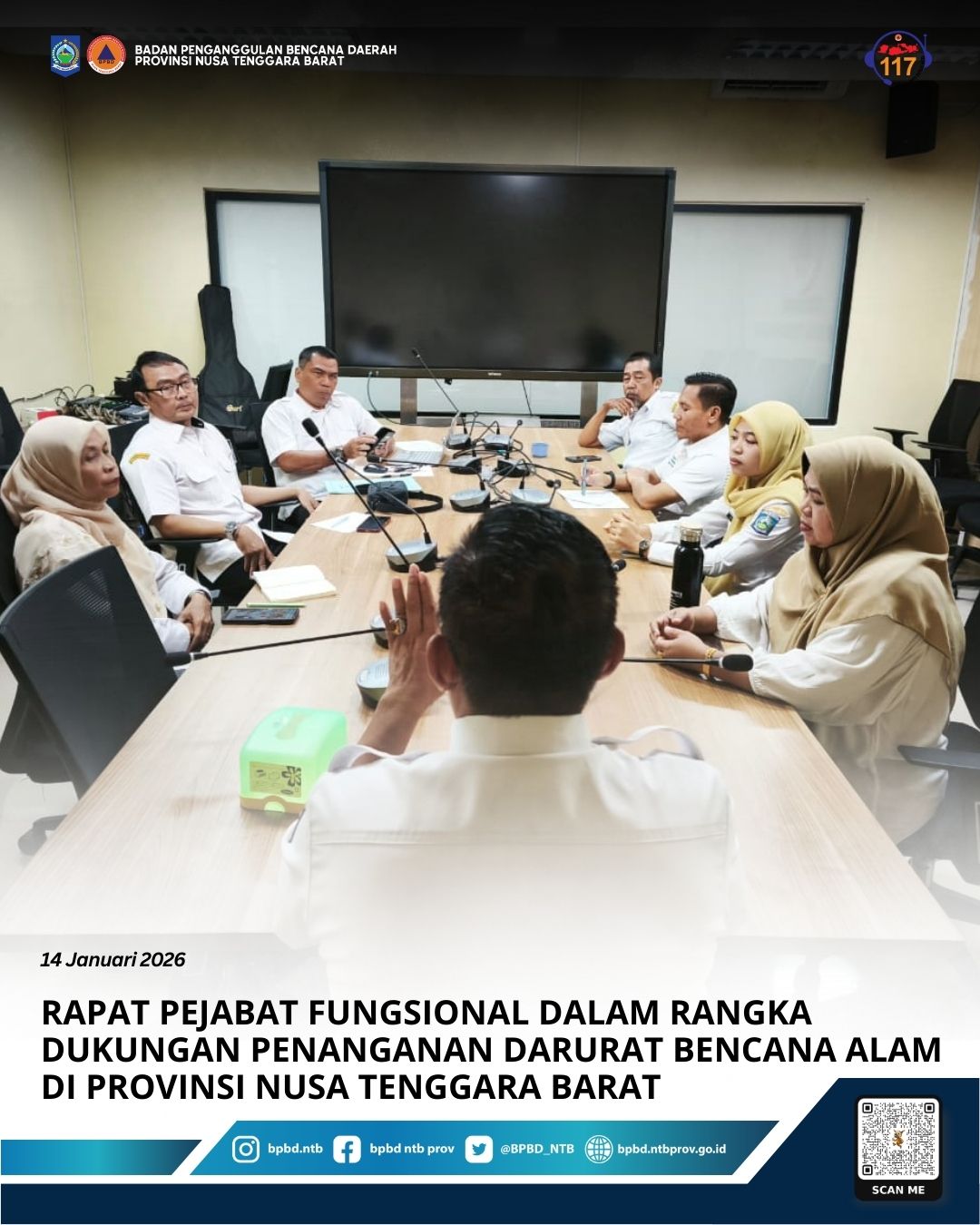 Rapat Pejabat Fungsional dalam Rangka Dukungan Penanganan Darurat Bencana Alam di Provinsi Nusa Tenggara Barat
