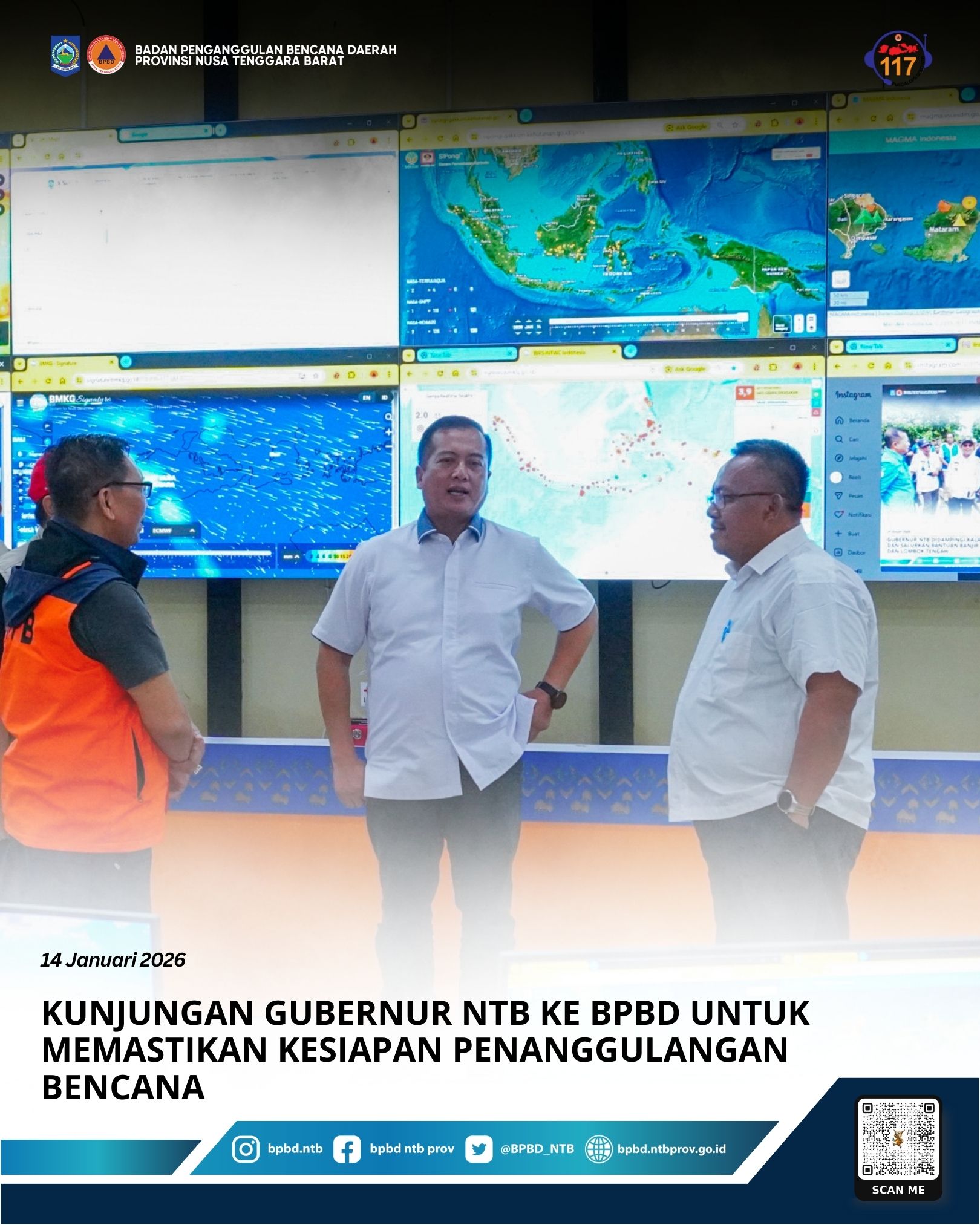Gubernur NTB Didampingi Kalaksa BPBD Tinjau dan Salurkan Bantuan Banjir di Lombok Barat dan Lombok Tengah