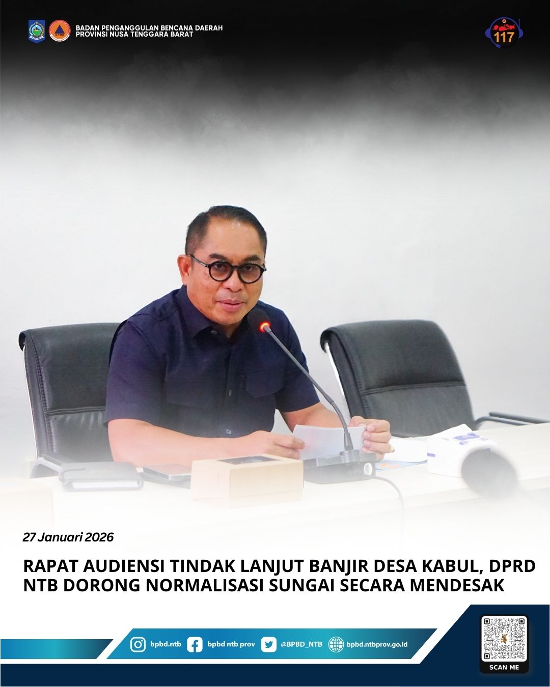 Rapat Audiensi Tindak Lanjut Banjir Desa Kabul, DPRD NTB Dorong Normalisasi Sungai Secara Mendesak