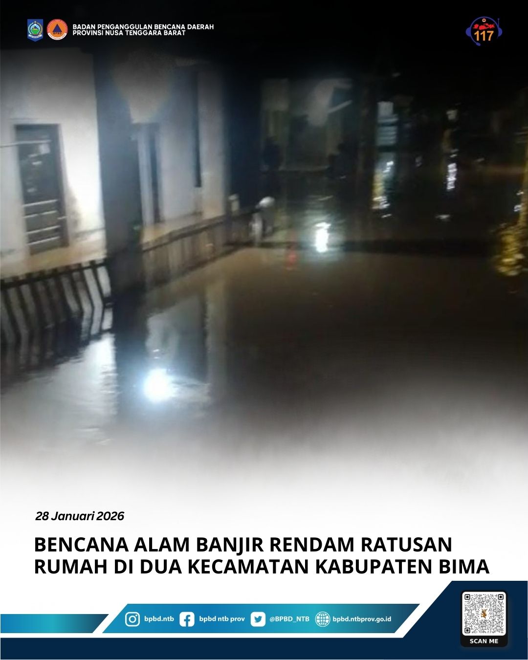 Bencana Alam Banjir Rendam Ratusan Rumah di Dua Kecamatan Kabupaten Bima