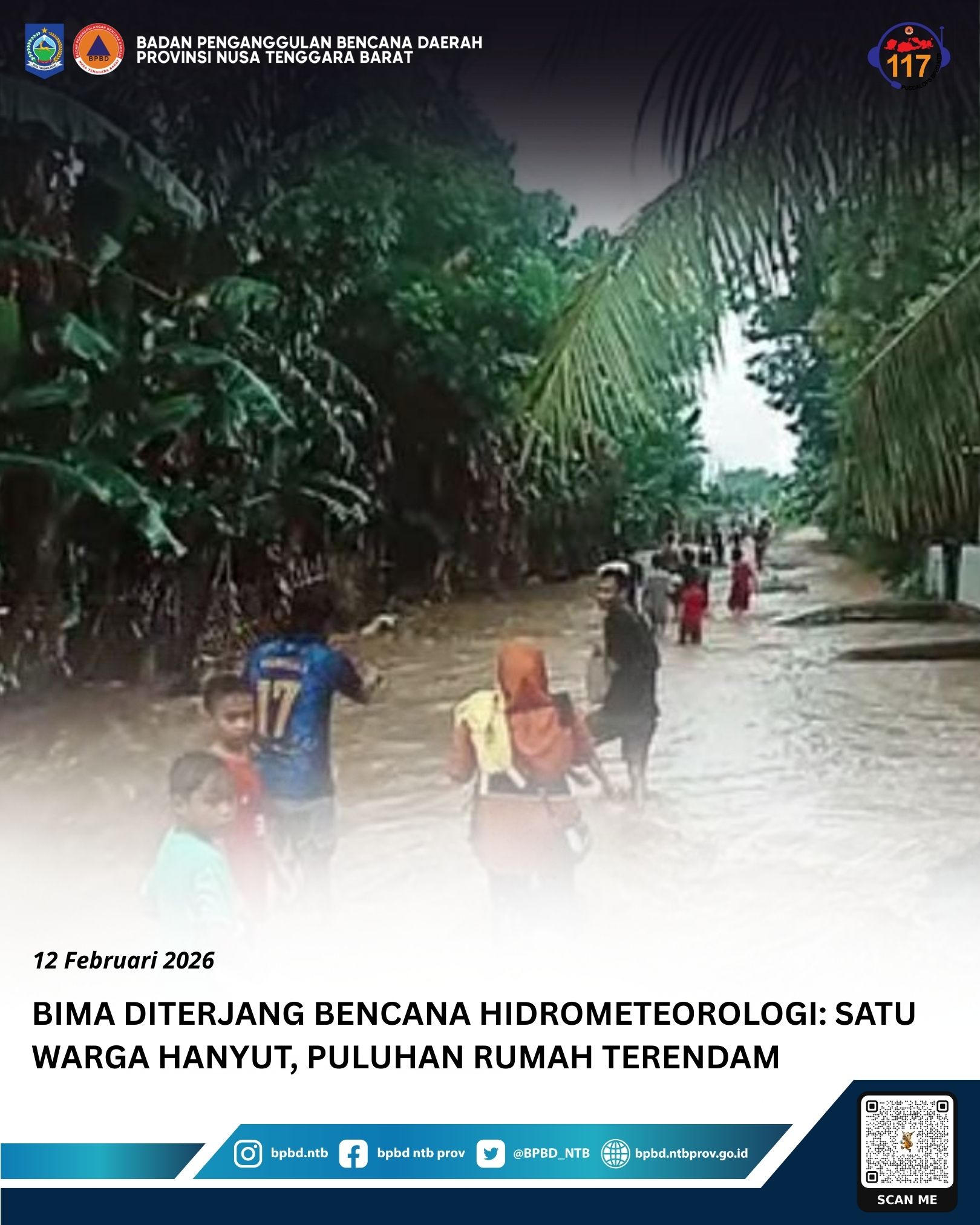 Bima Diterjang Bencana Hidrometeorologi: Satu Warga Hanyut, Puluhan Rumah Terendam