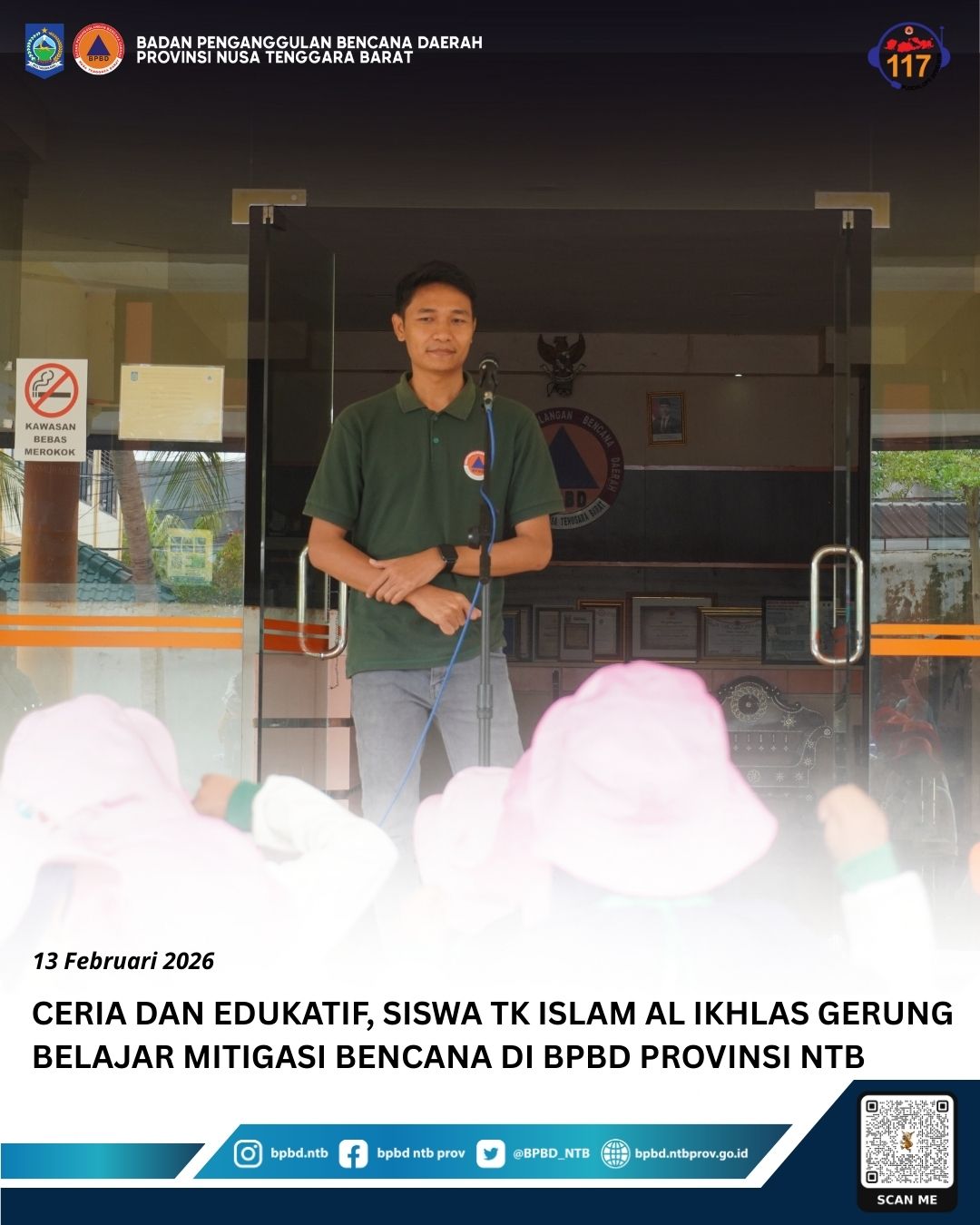 Ceria dan Edukatif, Siswa TK Islam Al Ikhlas Gerung Belajar Mitigasi Bencana di BPBD Provinsi NTB