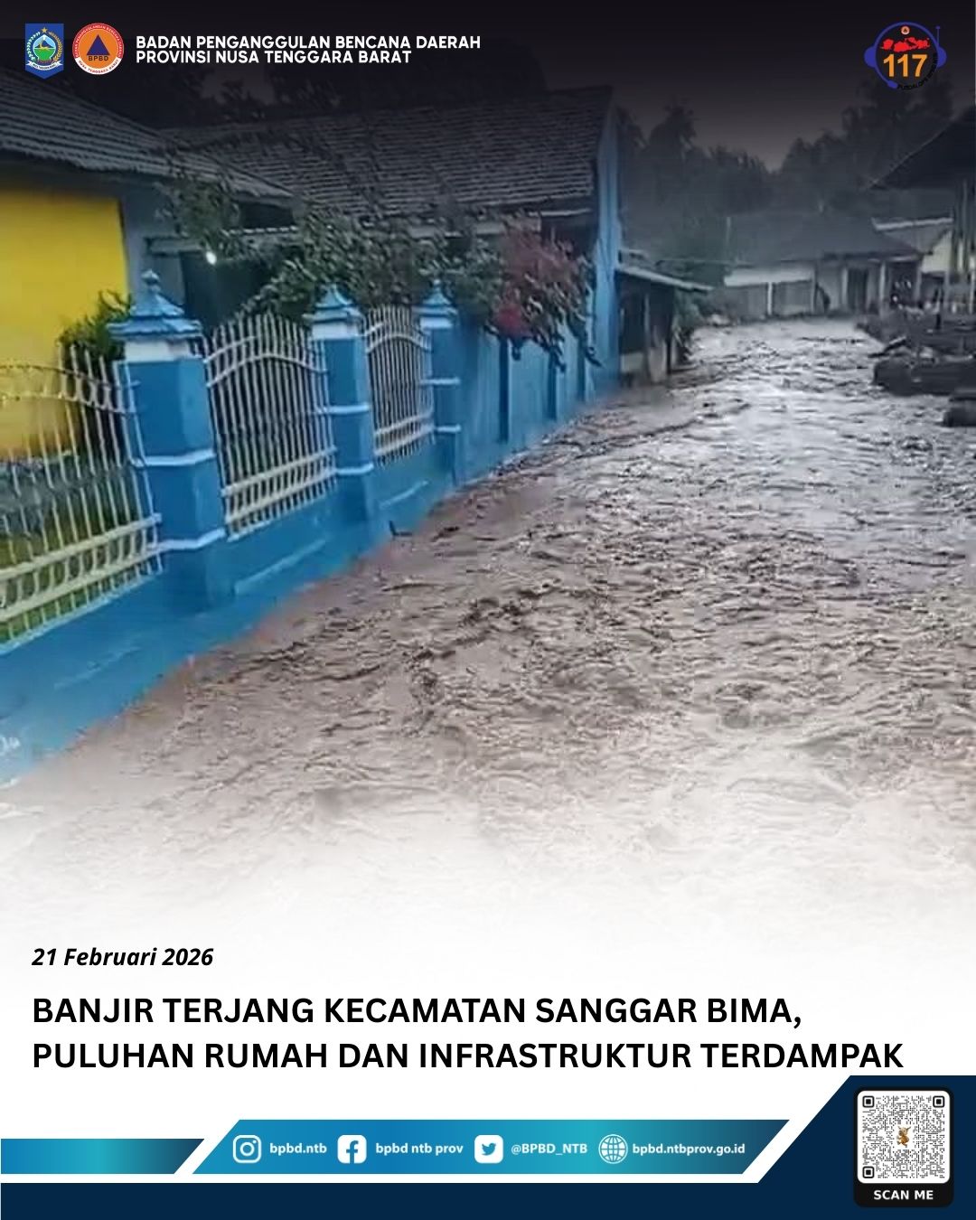 Banjir Terjang Kecamatan Sanggar Bima, Puluhan Rumah dan Infrastruktur Terdampak