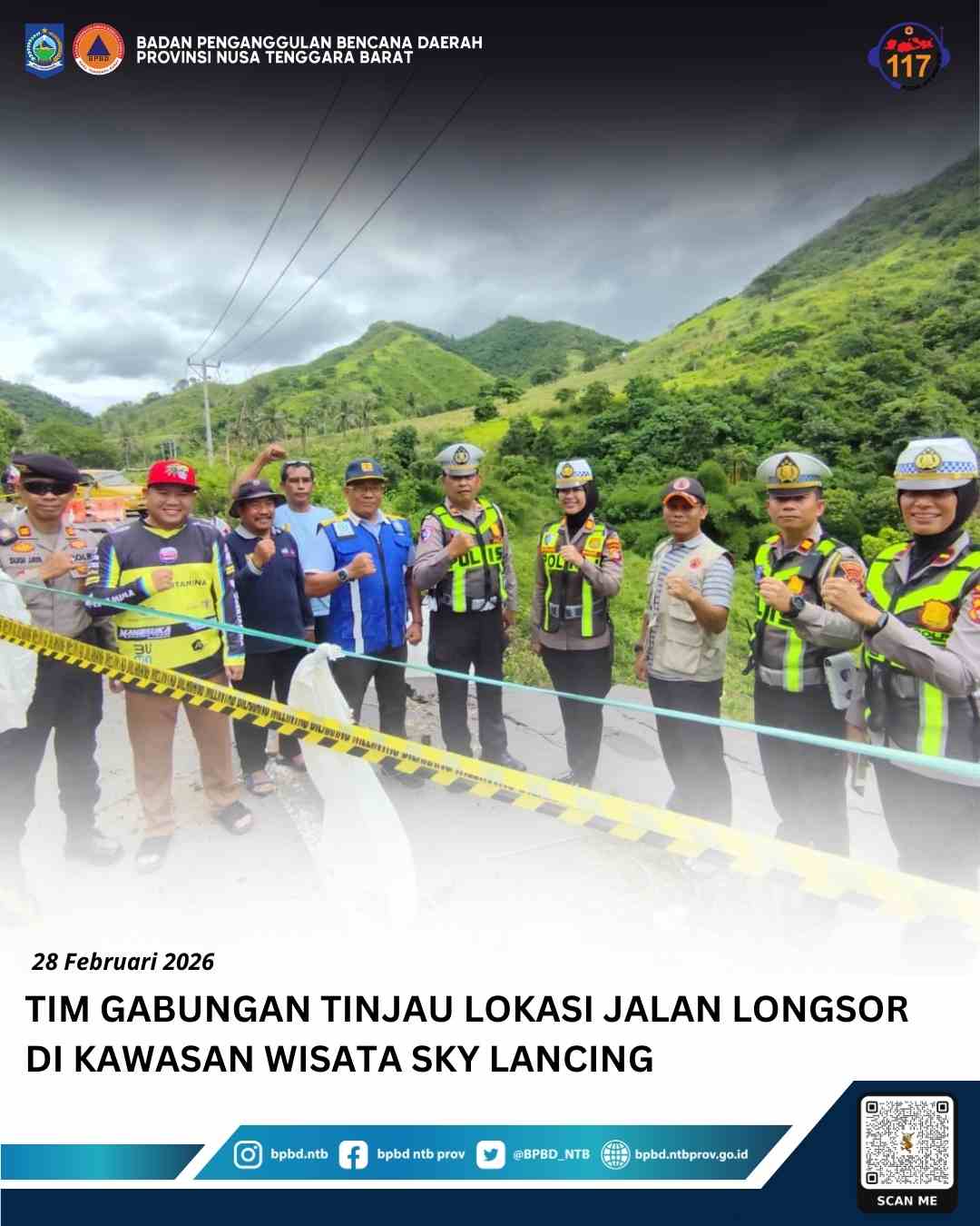 Tim Gabungan Tinjau Lokasi Jalan Longsor di Kawasan Wisata Sky Lancing