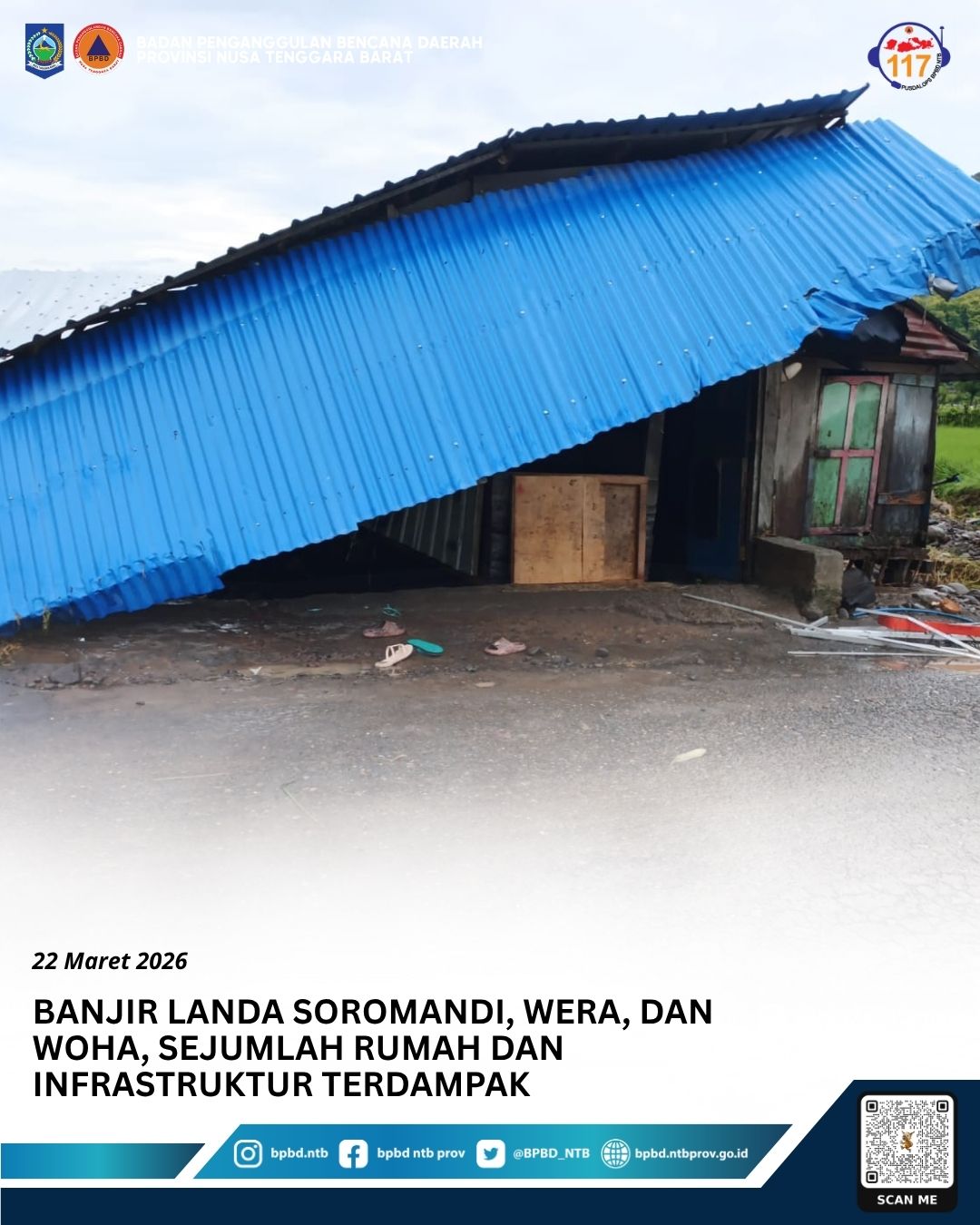 Banjir Landa Soromandi, Wera, dan Woha, Sejumlah Rumah dan Infrastruktur Terdampak