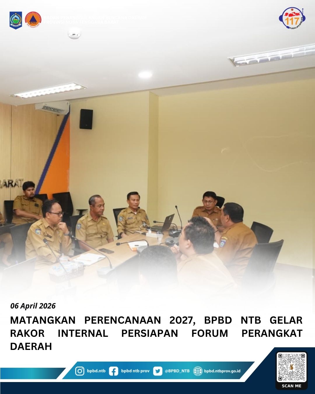 Matangkan Perencanaan 2027, BPBD NTB Gelar Rakor Internal Persiapan Forum Perangkat Daerah