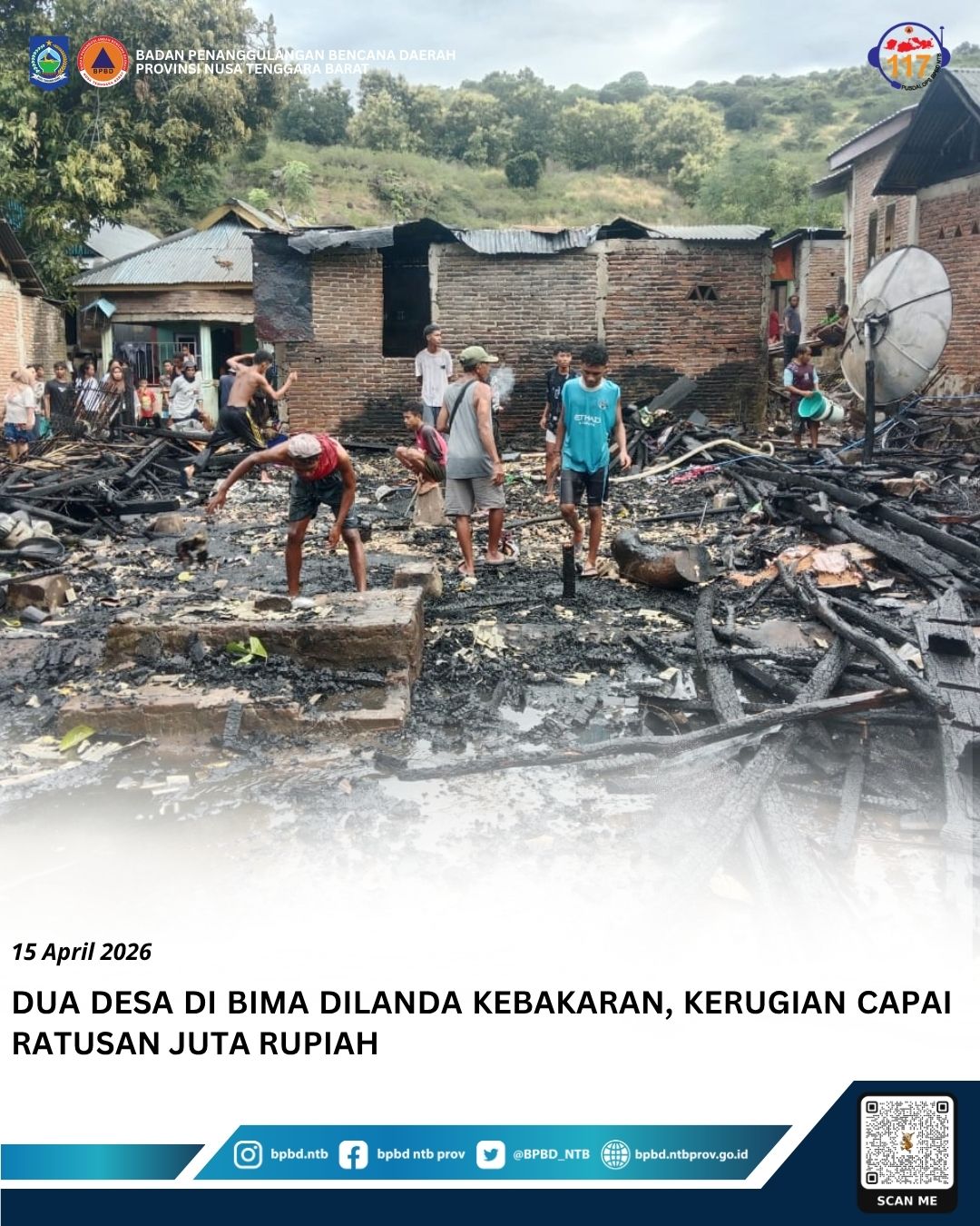 Dua Desa di Bima Dilanda Kebakaran, Kerugian Capai Ratusan Juta Rupiah